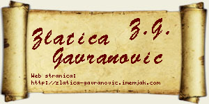 Zlatica Gavranović vizit kartica